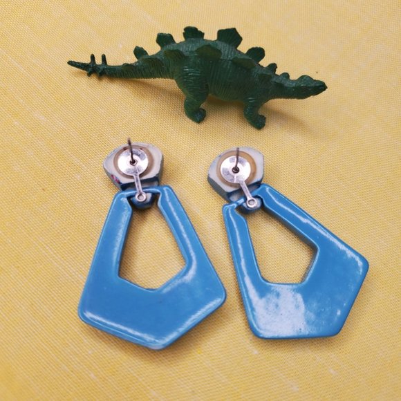 Blue Funky Earrings Earrings - Picture 2 of 2